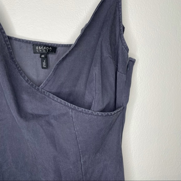 Escada Sport Faux Wrap A-Line Dress V-Neck Blue Size S - Picture 10 of 10